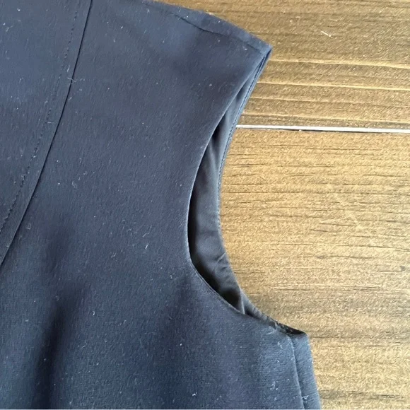 Akris Punto Black Jersey Zip Front Cap Sleeve Dress - Picture 5 of 8